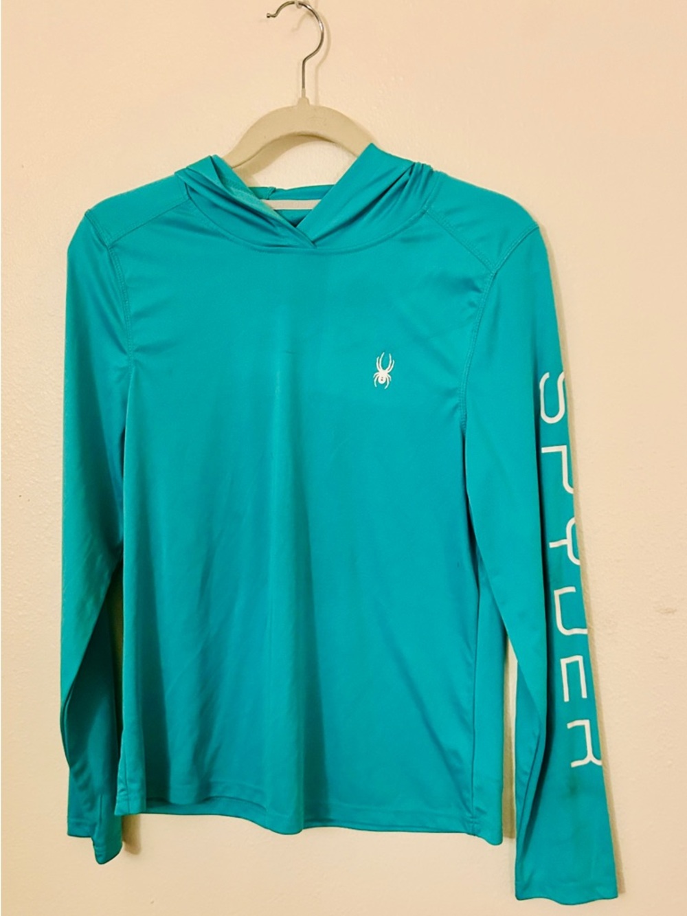 Spyder Turquoise Hooded Performance Top